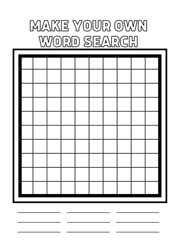Make Your Own Word Search: Free Template